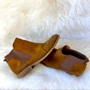 Franco Sarto Suede Brown Chelsea Booties